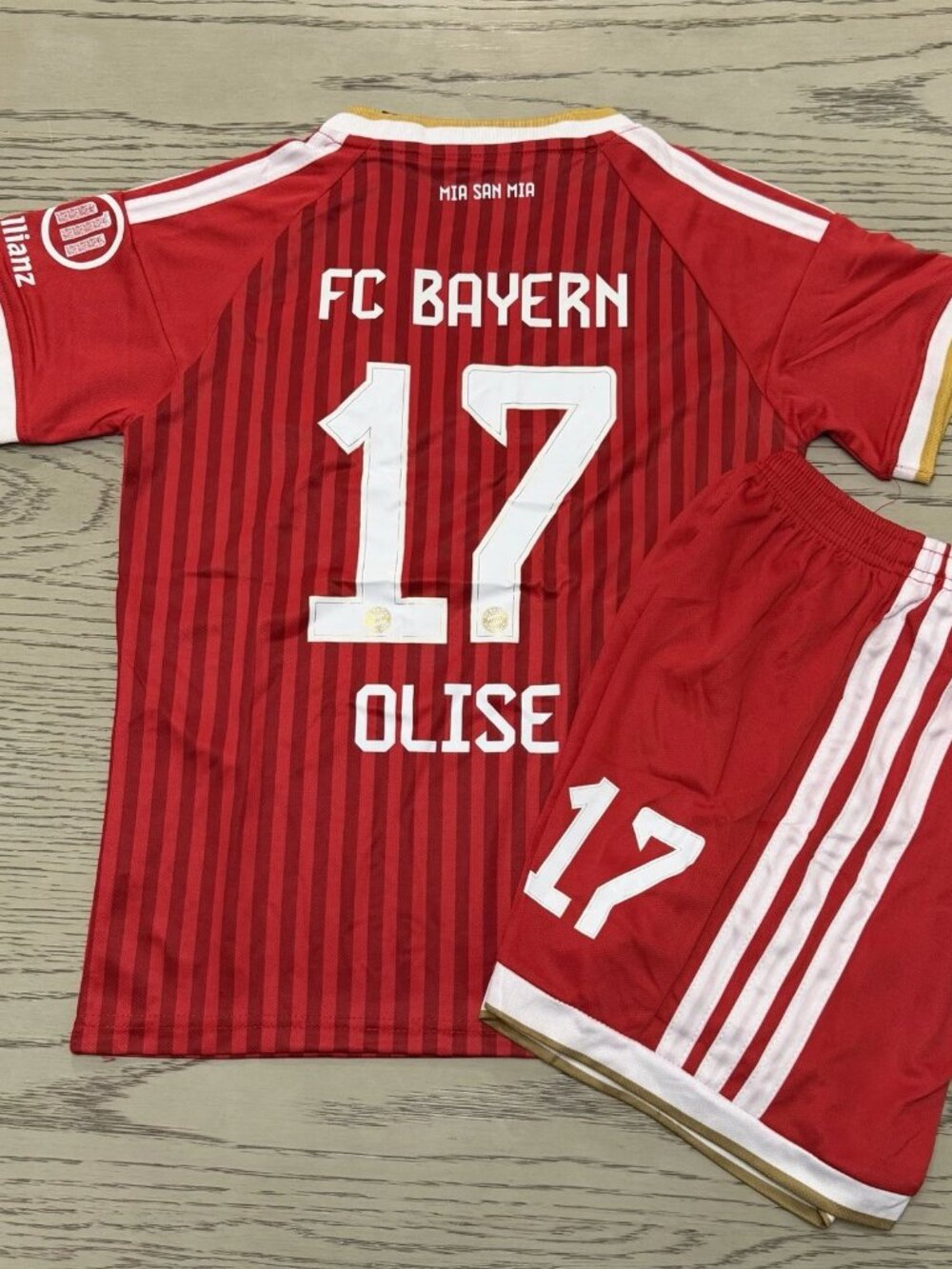 Michael Olise Home 2026 27 Jersey and Shorts Set Red Soccer